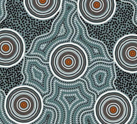 Connection concept dot aboriginal art vector painting