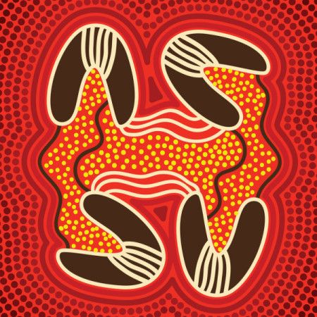 Aboriginal art painting - Vector