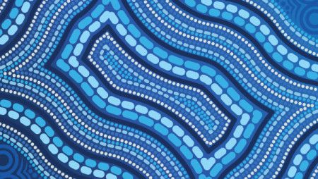 Dot art aboriginal blue background