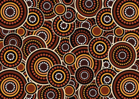 Aboriginal circle design seamless pattern background