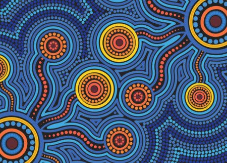 Aboriginal style of dot art background