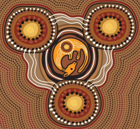 Kangaroo Painting Aboriginal - Vector