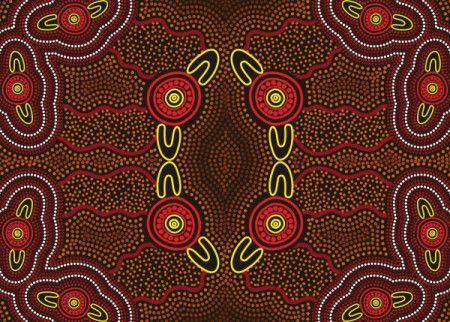 Aboriginal Australian Dot Painting - Vector