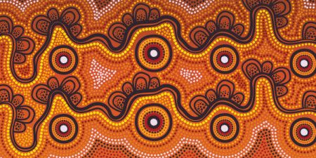 Aboriginal dot design artwork - Vector