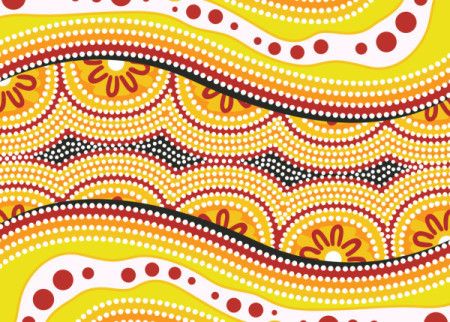 Yellow aboriginal dot artwork