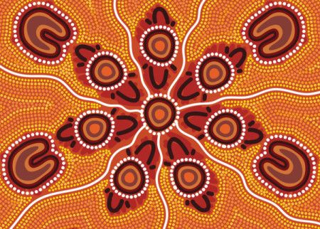 Aboriginal Australian Dot Painting - Vector