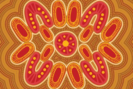 Aboriginal Australian Dot Painting - Vector