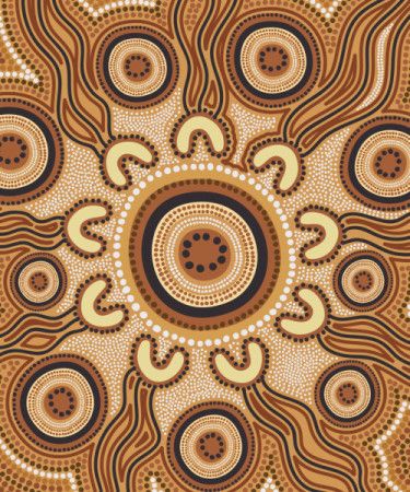 Aboriginal Australian Dot Painting - Vector