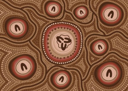 Aboriginal Australian Dot Painting - Vector