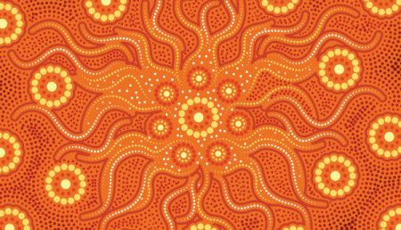 Aboriginal Australian Dot Design - Vector