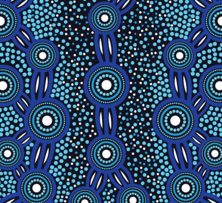 Vector aboriginal blue dot artwork