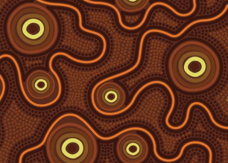 Vector Aboriginal dot design for fabric