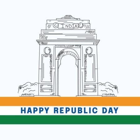 Illustration of happy republic day banner