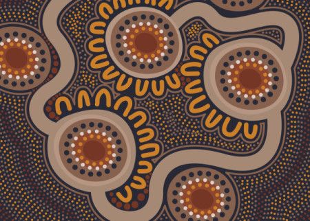 Australian Aboriginal Dot Vector Painting