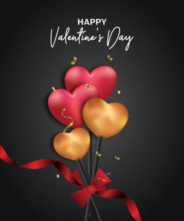 Valentine's day greeting card with 3d hearts