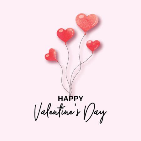 Happy valentines day background with flying hearts