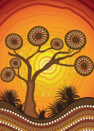 Aboriginal Australian Dot Tree Artwork