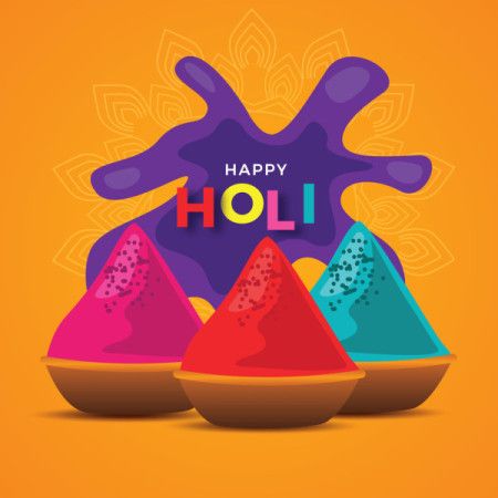 Powder color (Colorful gulaal) illustration for Happy Holi