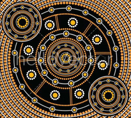 Illustration based on aboriginal style of dot painting.