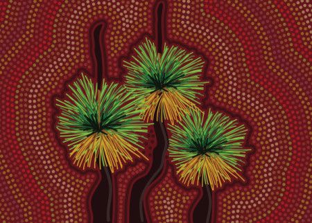 Xanthorrhoea Australis, Grass Tree Dot Painting