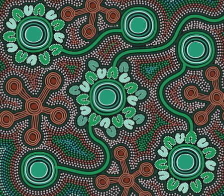 Aboriginal dot artwork illustration