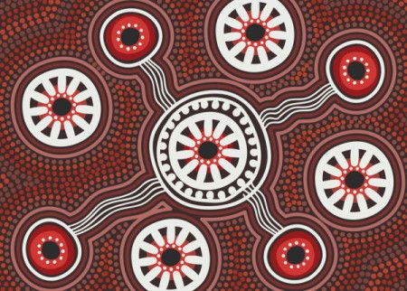 Connection concept aboriginal vector dot painting