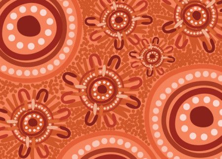 Orange aboriginal vector background