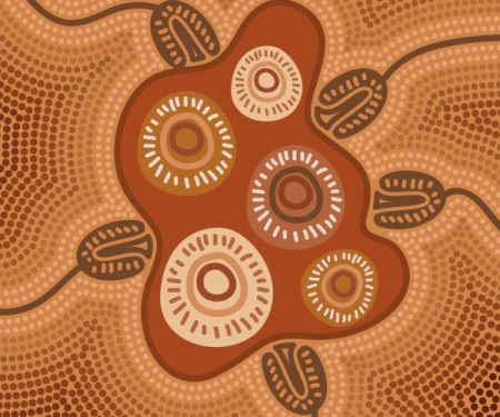 Aboriginal style of dot artwork - illustration