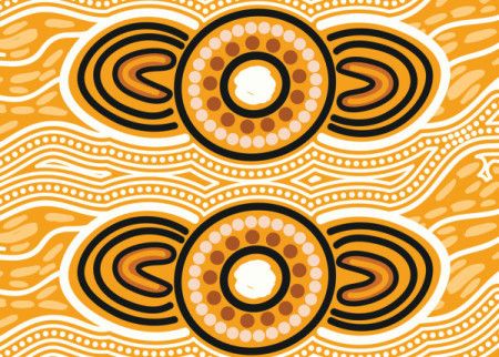 Aboriginal style of dot artwork - Vector