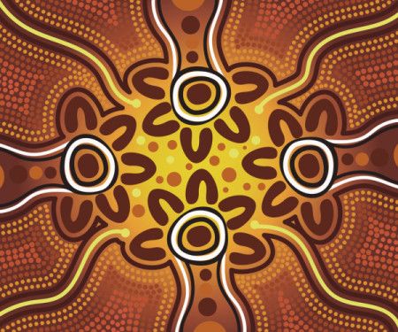 Aboriginal style of dot artwork - Vector