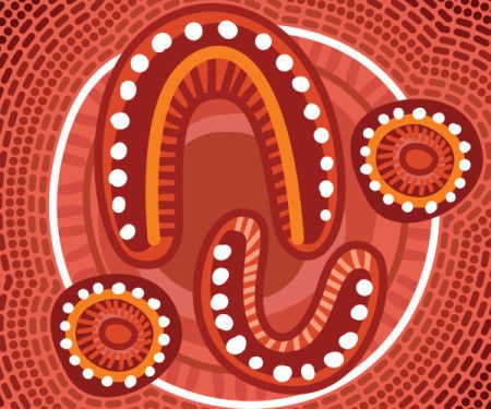 Australian Aboriginal Dot Design Vector Red Painting