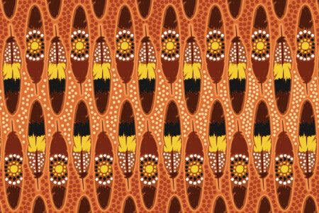 Feather dot art seamless pattern background