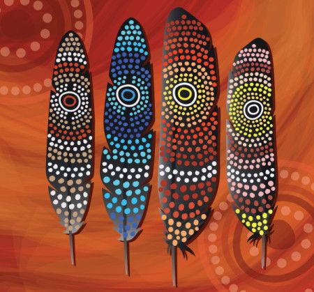 Feather dot Painting - Aboriginal