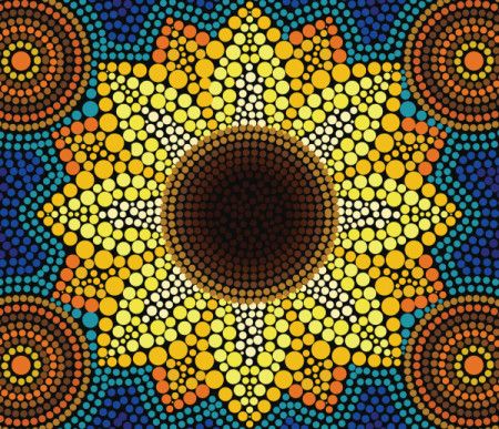 Aboriginal dot design sunflower