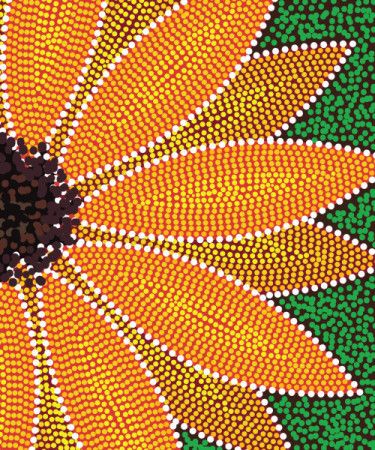 Sunflower dot art illustration