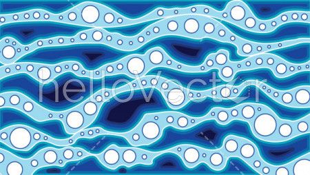 River, Connection concept, Aboriginal art vector background with river.