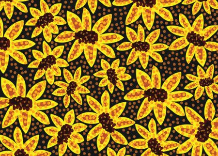 Aboriginal dot sunflower vector background