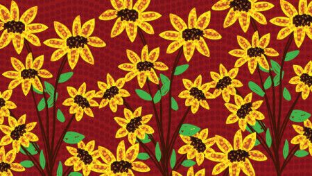 Aboriginal dot art vector sunflower design
