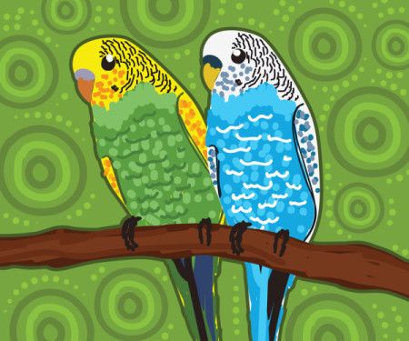 Australian parakeet dot artwork - Vector