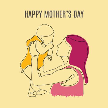 Mom and child illustration for mothers day