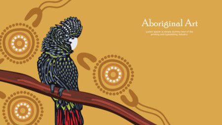 Black cockatoo aboriginal banner design