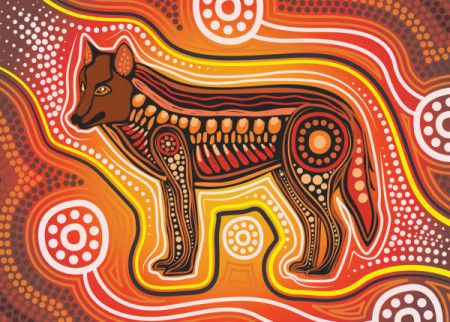 Wolf aboriginal art - Vector