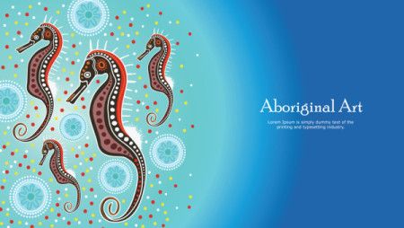 Seahorse aboriginal banner design