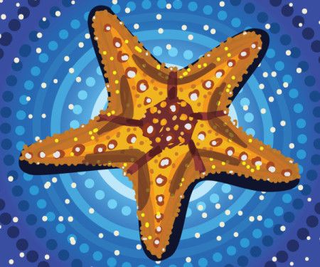 Aboriginal dot artwork with starfish