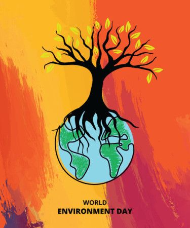Tree with globe - Environment day graphic