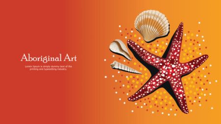 Starfish aboriginal dot art banner background
