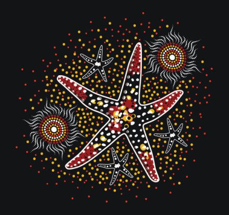 Aboriginal style of starfish art - Illustration