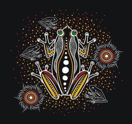 Aboriginal style of frog art - Illustration