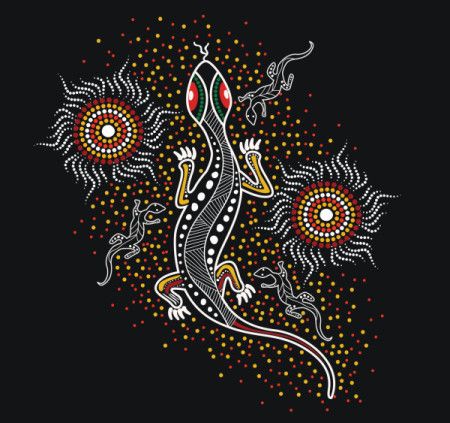 Aboriginal style of lizard art - Illustration