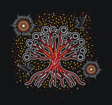 Aboriginal style of tree art - Illustration